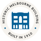 Seal that reads Historic Melbourne Building Built in 1910